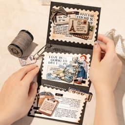 Journal GO 15pcs Vintage Woven Style Stickers, Embossed Hard Card Tags & Labels for Scrapbooking, Journaling, Planners & Crafts