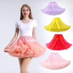 ARBXD Women Tutu Skirt Solid Fluffy Tulle Princess Ball Gown Pettiskirt Ladys Ballet Party Performance Dress for Women's Clothes