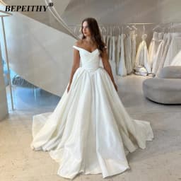 BEPEITHY Customized Plus Size Off Shoulder Ball Gown Princess Wedding Dresses Women Sleeveless Ivory Elegant Bridal Gown 2026