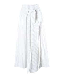 [EAM] High Waist Gray Striped Irregular Pleated Elegant A-line Half-body Skirt Women Fashion Tide New Spring Autumn 2026 1DJ7864