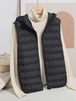 Schinteon Women's 90% Lightweight White Duck down Vest Autumn Winter Warm Top with Hood 2026 New Sleeveless Jacket