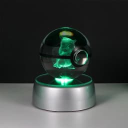 Pokemon 3D Crystal Ball Pikachu Gengar Eevee Mewtwo Anime Game Pokeball Led Night Light Base Kids Birthday Gift Home Decoration