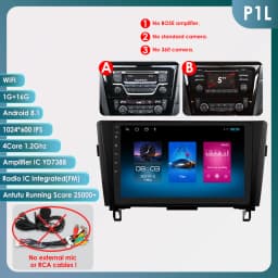 Hizpo 2Din Android 13 for Nissan Rogue X-Trail X Trail 3 T32 2013 - 2017 Qashqai 2 J11 Car Radio Multimedia GPS Carplay Auto DSP