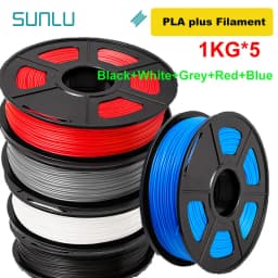 SUNLU 5KG 3D PLA/PETG/PLA PLUS/Clear Filament 1.75mm 5Roll 1KG Printer Neatly Wound 3D Filament for 3D Printer & 3D Pen