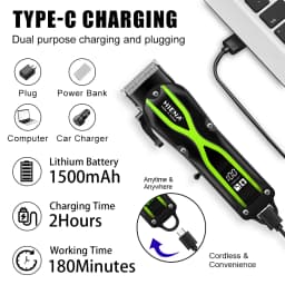 Hiena Electric Hair Clipper U Rechargeable Cordless Beard Trimmer Men Powerful Electric Hair Clipper Trimming ToolB