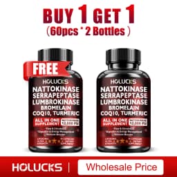 Nattokinase Capsules, with Serrapeptase, Lumbrokinase, Support Inflammation Reduction, Digestion & Circulation for Daily Use
