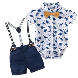 Cotton Birthday Clothes Suit for 3 6 9 12 18 24 Months Boys Newborn Baby Formal Set Romper Toddler Jumpsuit Outfits Summer Suits