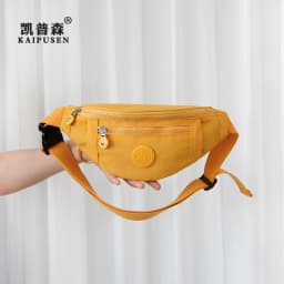 Casual Unisex Lightweight Nylon Waist Bag Versatile Multi-Purpose Leisure Crossbody Bag for Daily Use Soft Foldable Waterproof
