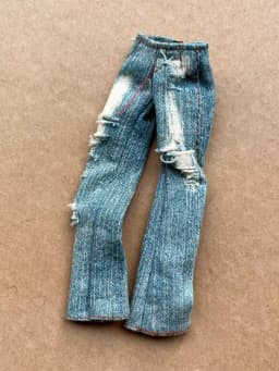 1/6 Scale Slim Monster Doll Jeans Pants Tshirt Dressing Parts Decors Compatible with Slim Doll Body for Collectible Figures