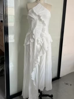 Elegant Neck Strap Ruffles Evening Gown Solid Folds A Line Lace Up Backless Sexy Party Dress 2025 New Party Vacation Y2k Robe