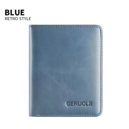 GERUOLA Vintage Leather Men's Wallet - Ultra-Thin RFID Blocking, Top-Grain Cowhide, Multi-Card Holder with Security Snap Button,