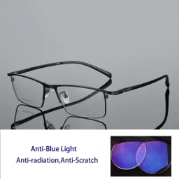 KOCOLIOR Full Frame Titanium Anti Blue Light Reading Glasses Men Ultralight Business Presbyopia Eyeglasses Photochromic Readers