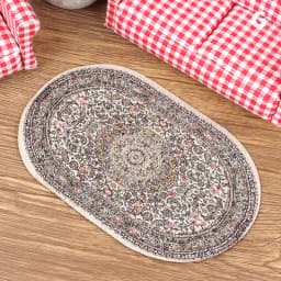 1Pc 1:12 Dollhouse Miniature Floor Rug Mat Turkish Woven Cover Carpet Model Bedroom Living Room Decor Toy Doll House Accessories