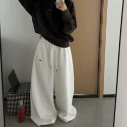 Deeptown Vintage Oversized Basic Women Sweatpants Wide Leg Korean Fashion Baggy Harajuku Pants Jogging Hip Hop Trousers Autumn