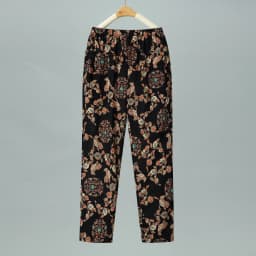 High Waist Floral Pants Summer Thin Nine Points Ice Silk Loose Straight Leg Trousers for Mom And Grandma Comfortable Casual P...