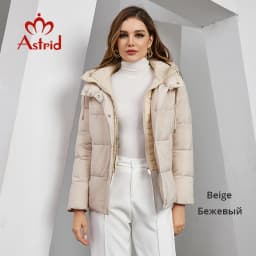 Astrid Women's Winter Parka Coats Hooded False Two Pieces Short Quilted Jackets Thick Outerwear Female Cotton Padded Overcoat