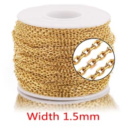 2m Stainless Steel Gold PVD Plated Corner Cable Chain Bulk Necklace Bulk Cable for DIY Jewelry Making Supplies Lot Wholesale