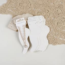 White Foot-shaped Paper Card For Anklet DIY Jewelry Making Stainless Steel Fashion Jewelry Packaging Display Holder Wholesale