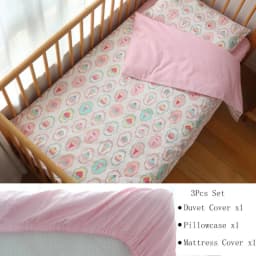 3 Pcs Baby Crib Bedding Set Cotton Bed Linens Boy Girl Cot kit Include Pillowcase Sheet Duvet Cover Children Room Decoration