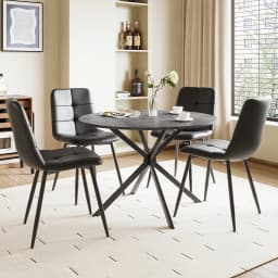Dining Table and Chairs Set of 4, Folding Round Kitchen Table With Chairs for Dining Room,Kitchen