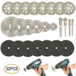 6-32Pcs Mini Circular Saw Blade Set Sanding Grinding Wheel Cutting Disc for Dremel Accessories Metal Cutting Rotary Tools