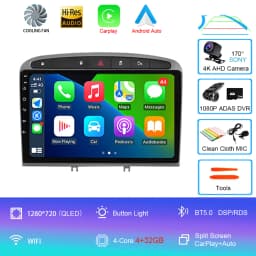 Android 16 Car Radio for Peugeot RCZ 308 SW 2007-2015 408 2012-2020 2DIN Multimedia Navigation GPS Carplay Auto Head Unit WIFI