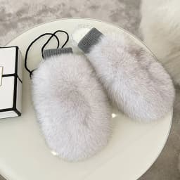 2026 New Style Winter Warm Genuine Fox Fur Covered Gloves Women Fashion Real Fox Fur Glove Outdoor Russia Thick Glove Women Warm