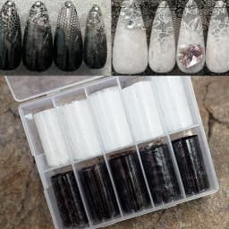 10 Rolls 4x50CM Black White Lace Transfer Nail Sticker Sexy Flower Lace Nail Art Transfer Foils Paper for DIY Manicure Decals*@#