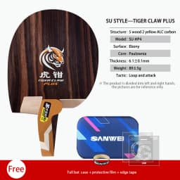 Original SANWEI Table Tennis Blade Su Style Tiger Claw Plus Series Penhold Racket Ping Pong Blade Professional Ping Pong Paddles