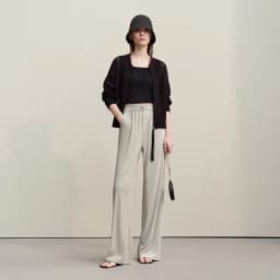 Amii Women's Pants 2026 Autumn New Versatile Elastic Waist Loose Wide-leg Pants Knitted Drape Casual Woman Trousers 12611009