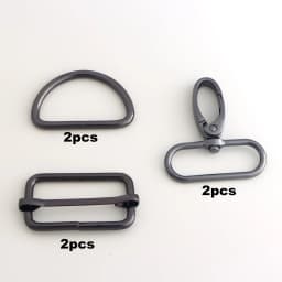 6pcs Metal Buckles Set - D Ring + Slide Buckle + Swivel Snap Hooks for Bag Backpack Straps DIY Purse Making