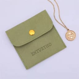 50 Personalized Logo Size Microfiber Jewelry Gift Pouch Velvet Snap Button Rings Earrings Packaging Organizer Wedding Favors Bag