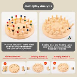 Imitation Wooden Memory Match Stick Chess Color Game Board Puzzles Montessori Educational Toy Cognitive Ability Learning Toys
