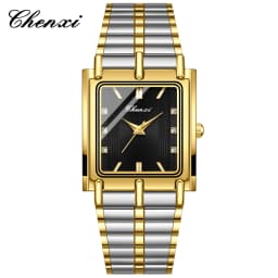CHENXI 106 New 1pc Fashion Couple Exquisite Rectangle Watch Quartz Top Brand Stainless Steel Male and Female Couple Watch Gift