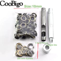 200set Metal Grommets Eyelet Grommet Punch Installer Tool Kit for Shoes Belt Bag Garment Leather Craft DIY Bronze 2mm~17mm