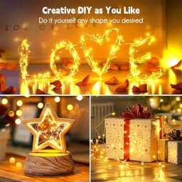 LED Lights Battery Operated Fairy String Lights Waterproof Silver Wire Firefly Starry Lights  Xmas Christmas Decor