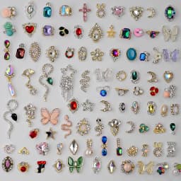 50PCS Mixed Random Metal Snake Butterfly DIY Nail Rhinestone Luxury Japan Various Size Gems Jewelry Decor Manicure Accessories *