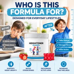 Heightener Calcium D Gummies Boost Bone Growth Reinforce Bone Strength Magnesium Zinc Growth Formula for Kids & Adults, 60 Count