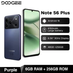 Global Version DOOGEE Note56 Plus Android 16 Smartphone 48GB+256GB 6150mAh Large Battery 6.56'' 90Hz Display 50MP Camera NFC
