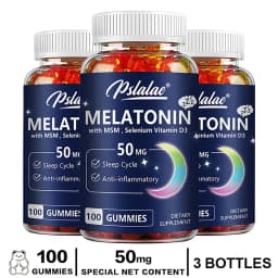 Melatonin Gummies 50mg - Sleep Support, Stress Relief, Improved Sleep Quality, Boosted Energy Production, Increased Vitality