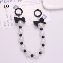 Y2K Cute Bowknot Phone Charm Strap Lanyard DIY Beaded Pendant Sweet Girl Keychain For iPhone Accessories Purse Bag Pendants