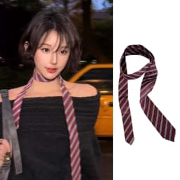 Women Narrow Long Scarf Polka Dot Tie Bag Ribbon Headband Choker Streamer Lady Accessories