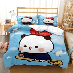 Cute Bubu Dudu Cartoon Bear Panda Duvet Cover Kawaii Bedding Sets Soft Quilt Cover and Pillowcases Single/Double/Queen/King Kids