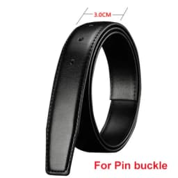 Belts Without Buckle 2.4 2.8 3.0 3.5 3.8cm Width Brand Pin Buckle Black Genuine Leather Men's Belts Body No Buckle Strap