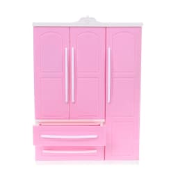 1Pcs ABS Three-door Pink Modern Wardrobe 1/12 1/6 Dollhouse Miniature For Dolls Furniture Clothes Accessories Toys