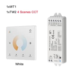 LED Smart Dimmer 2 CH 12V 24V 36V CCT LED Strip Dimming Controller Kit 2.4G RF Remote Control 4 Zone Touch Switch For TUYA Wifi