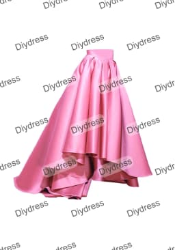 Women's High Low Elegant Prom Party Skirt A-Line Pleated Front Short Back Long Satin Skirt With Pockets For Evening Gown