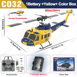 C032 RC Helicopter 2.4G 6-Aixs Gyroscope 6CH Altitude Hold Optical Flow Brushless Remote Control Helicopter Toys
