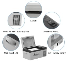 Alpicool C20 portable compressor fridge freezer 21Quart(20Liter) for car and home - 12V/24V DC and 110V AC