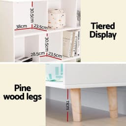 3 Tier 10 Cube White Storage Bookshelf Bookcase Open Display Shelf Organizer for Home Office Living Room Bedroom Furniture